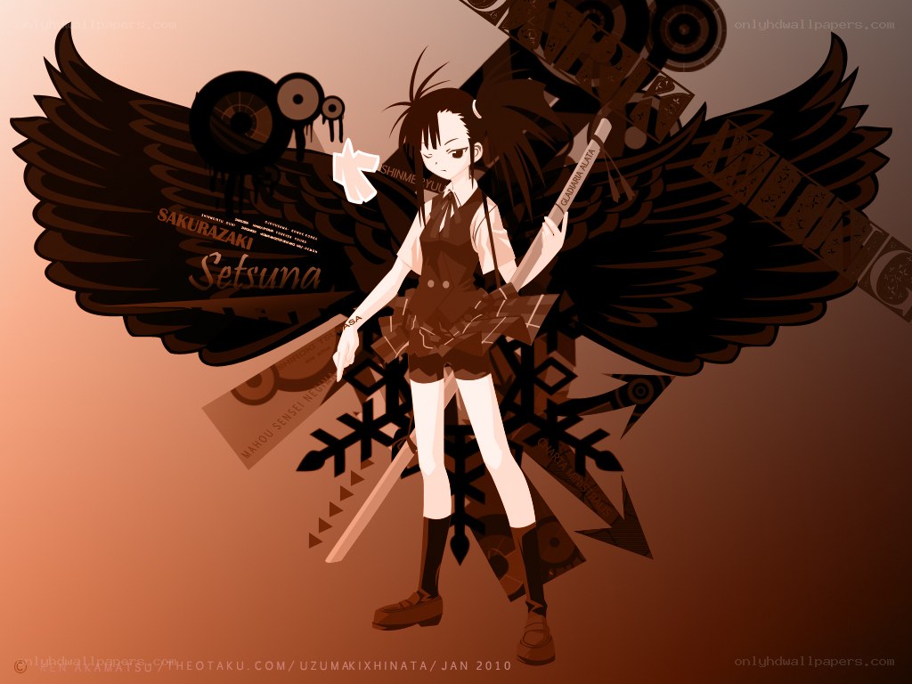 Sakurazaki Setsuna with wings