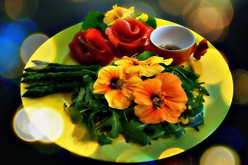 Salad with Edible Flowers