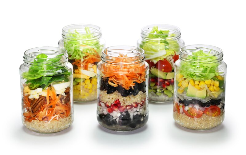 Salads in Glass Jars