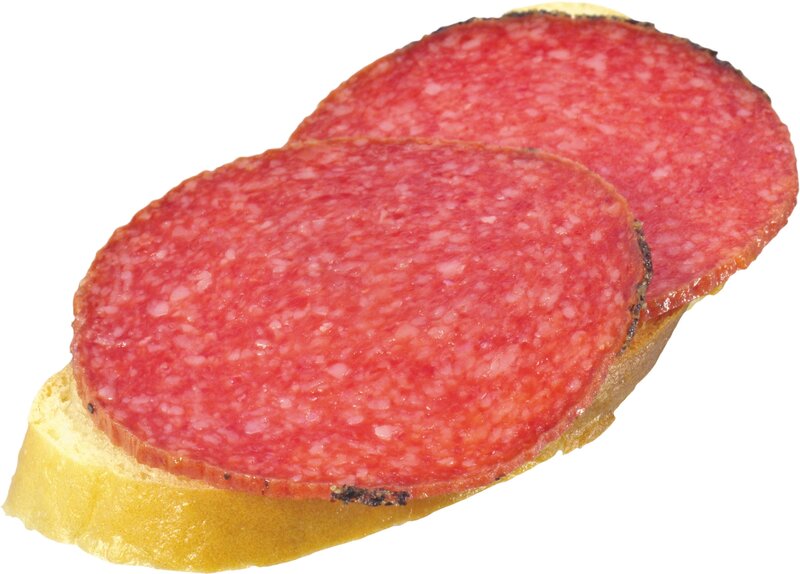 salami on bread slices