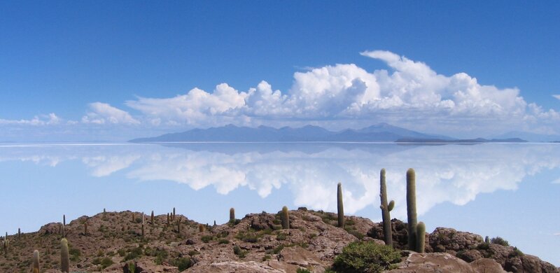 Salar De Uyuni Landscape — Blue