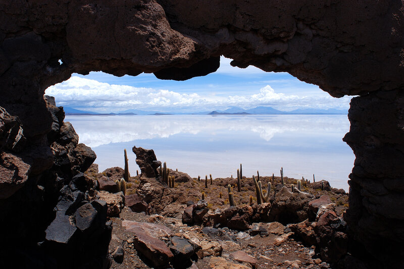 Salar de Uyuni view from cave