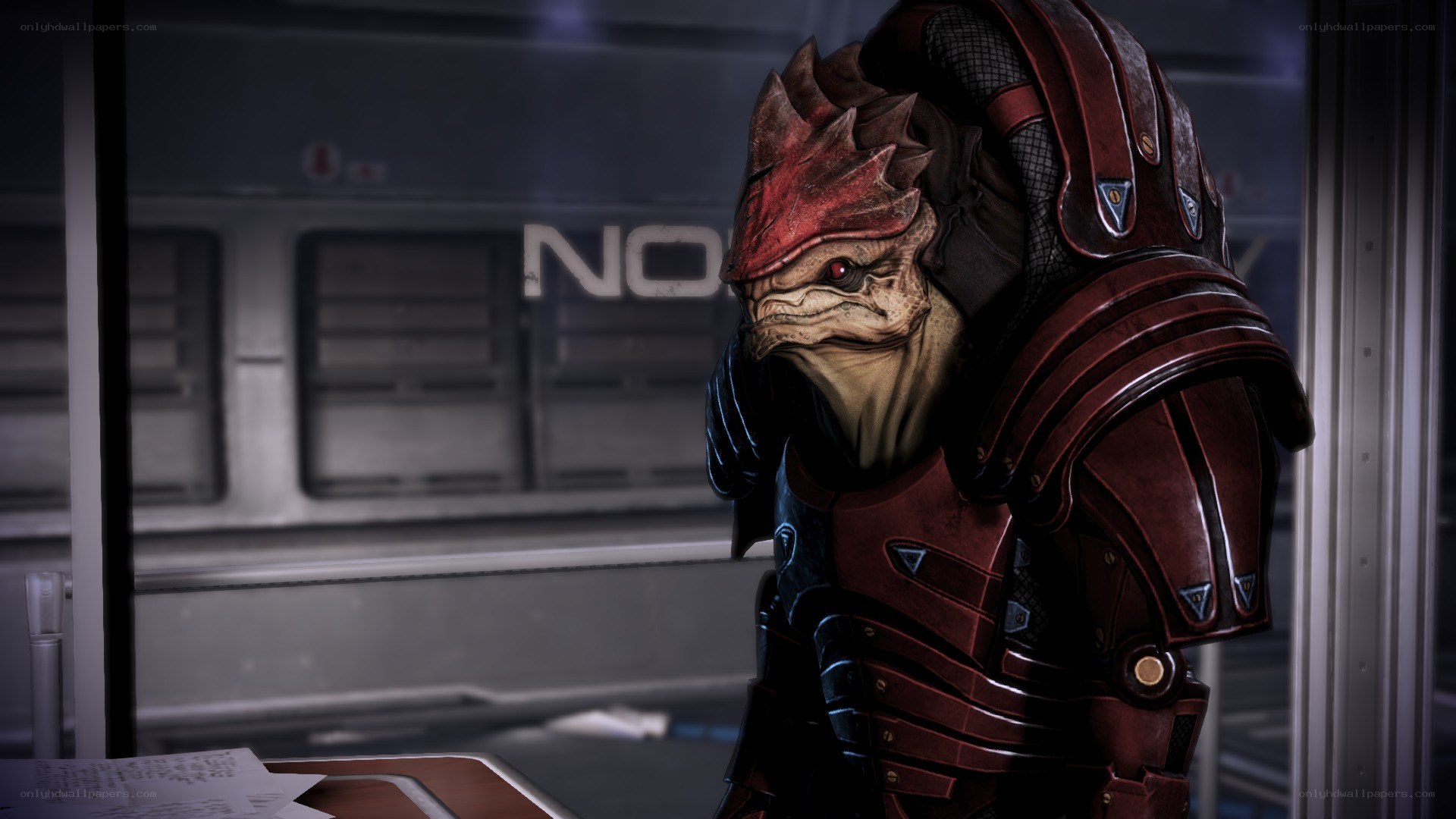 Salarian character in armor