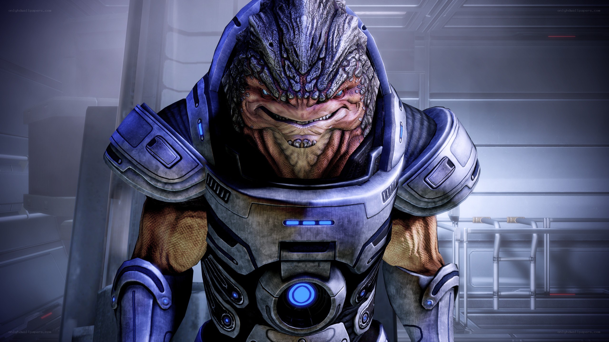 Salarian character in armor