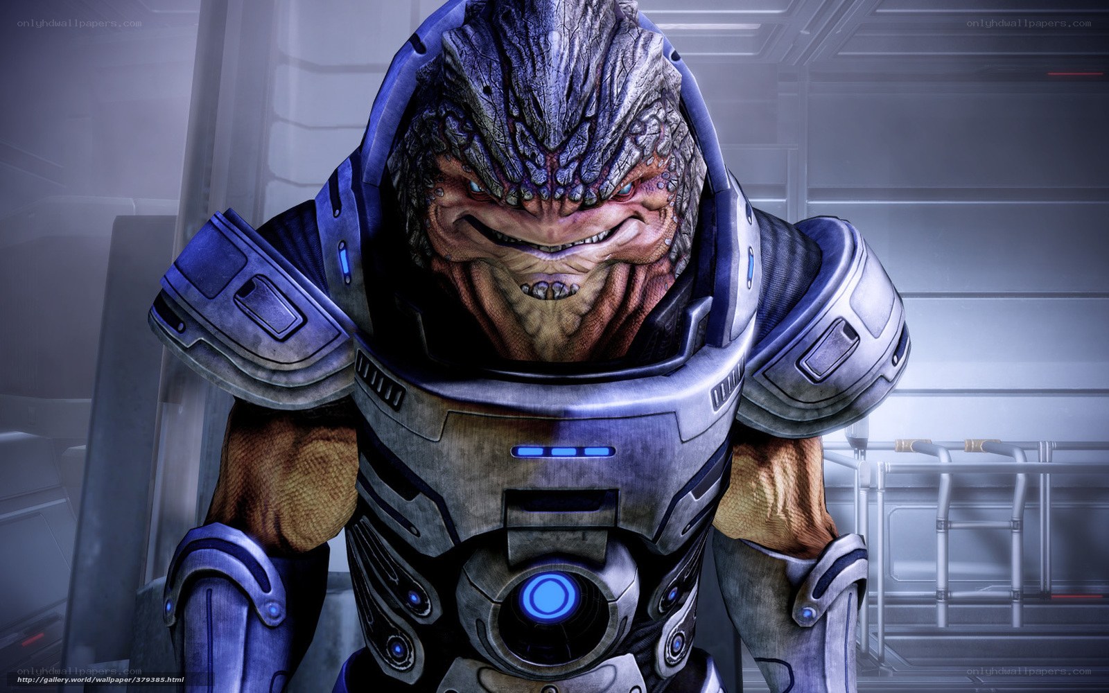 Salarian character in armor