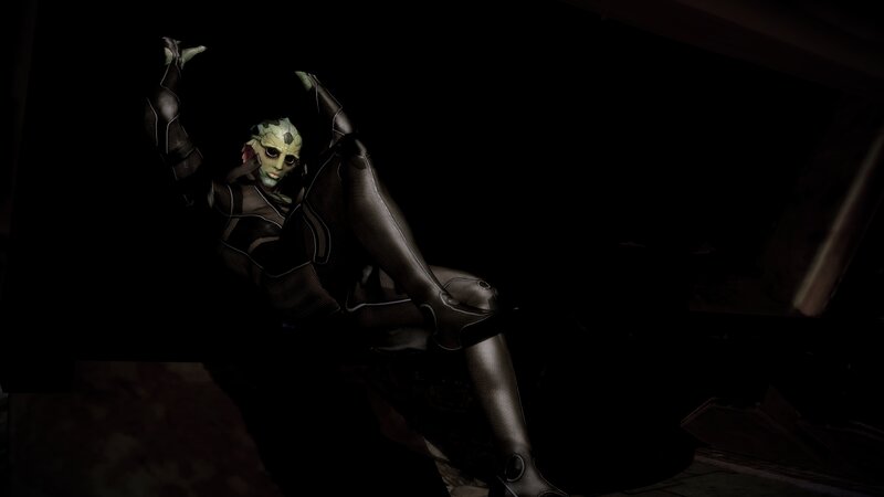 salarian character in dark setting