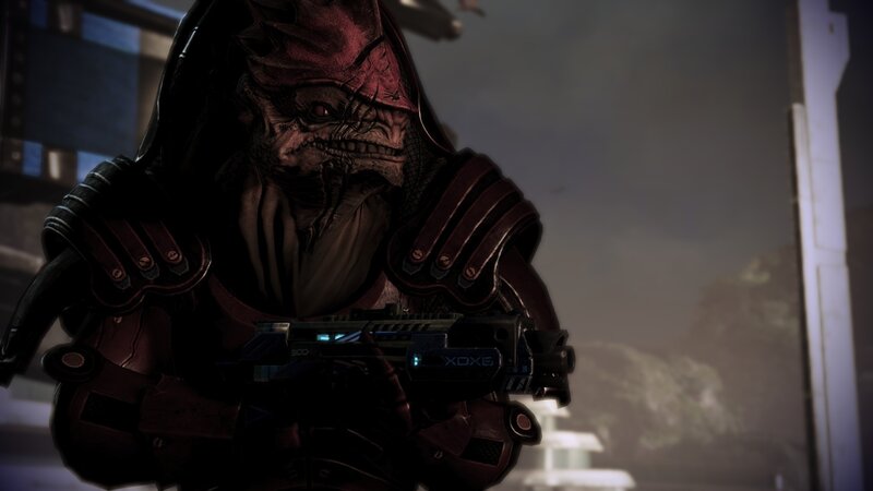 Salarian Soldier Holding Weapon