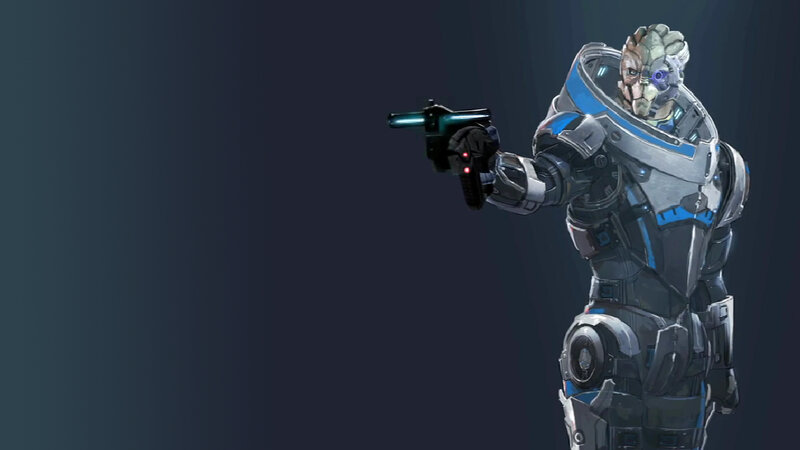 salarian soldier with pistol