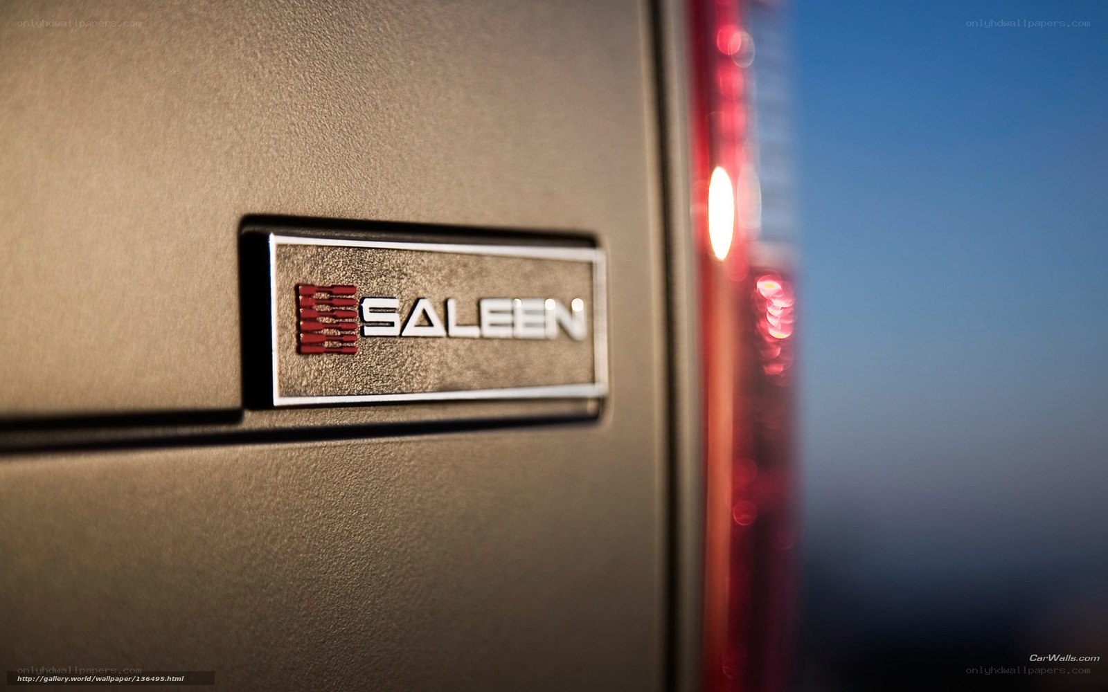 Saleen car badge close-up