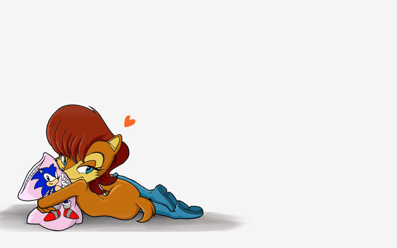 Sally cuddles Sonic pillow