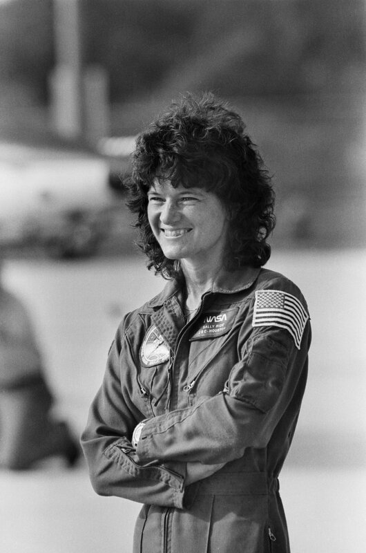Sally Ride in NASA flight suit