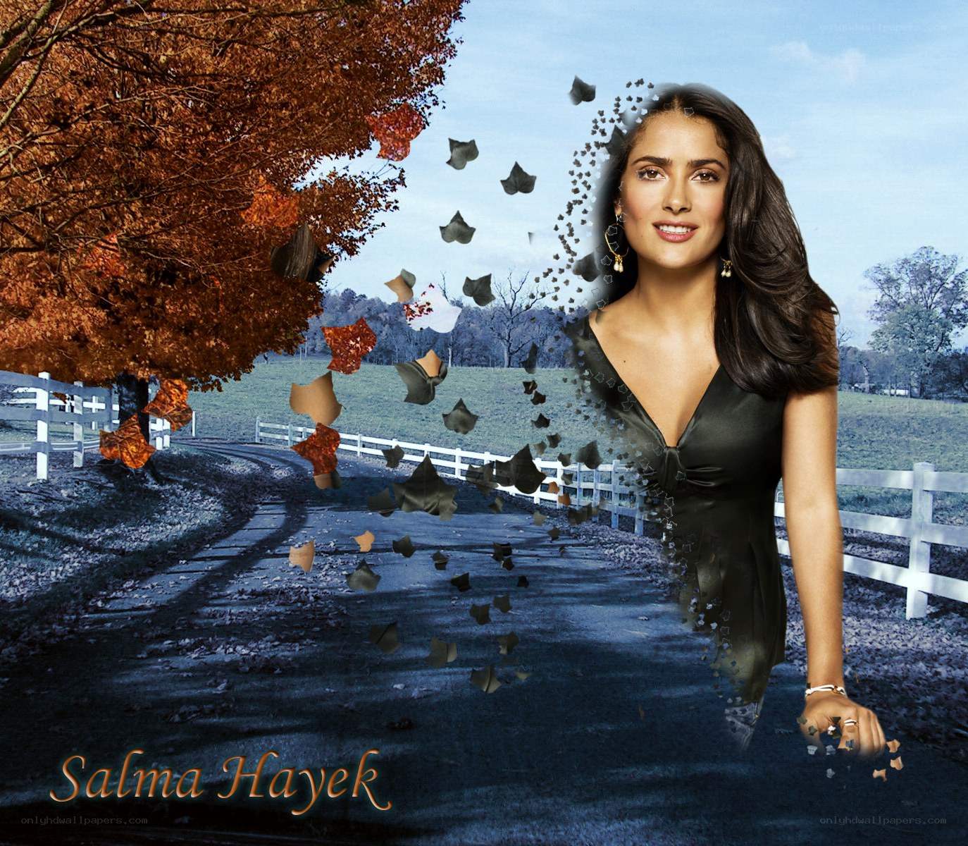 Salma Hayek autumn portrait
