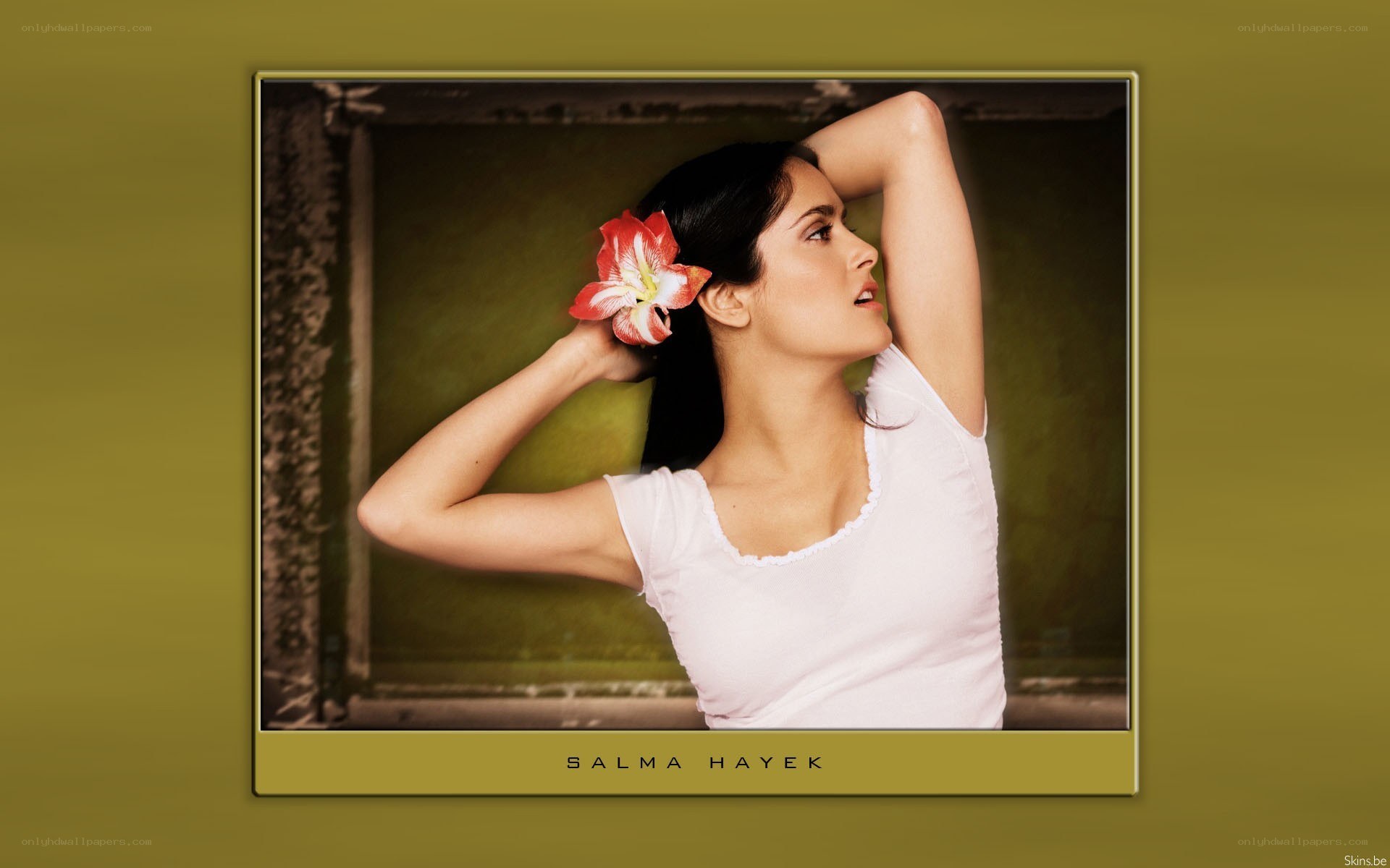 Salma Hayek with flower