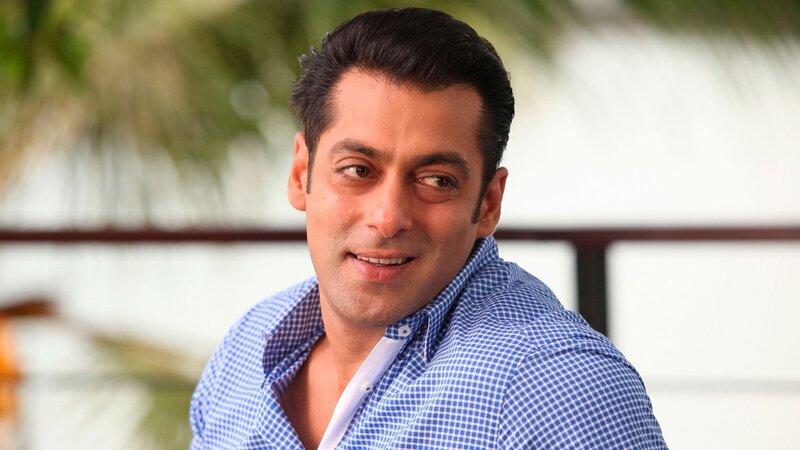 Salman Khan in blue checkered shirt