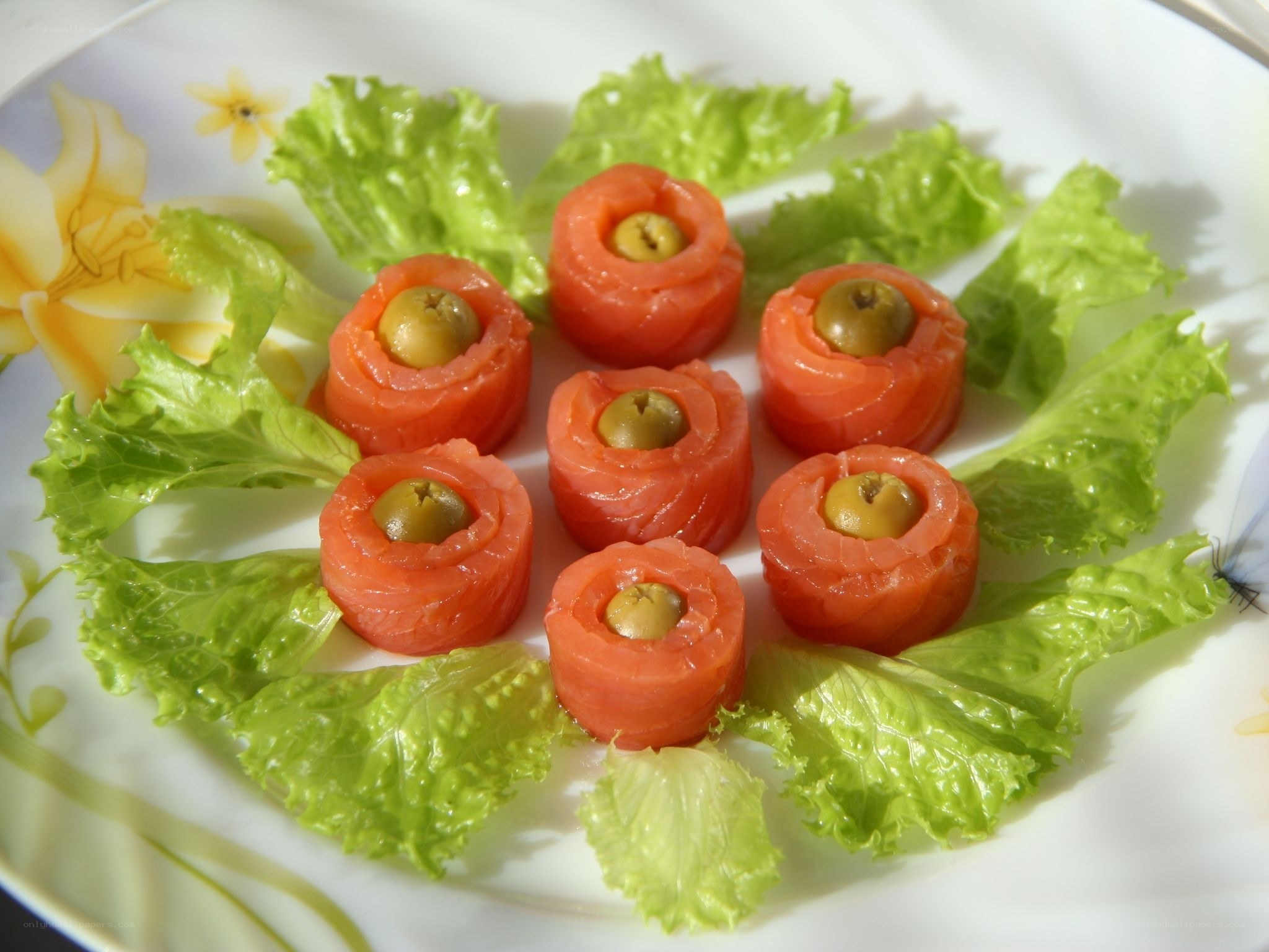 Salmon and olive appetizers