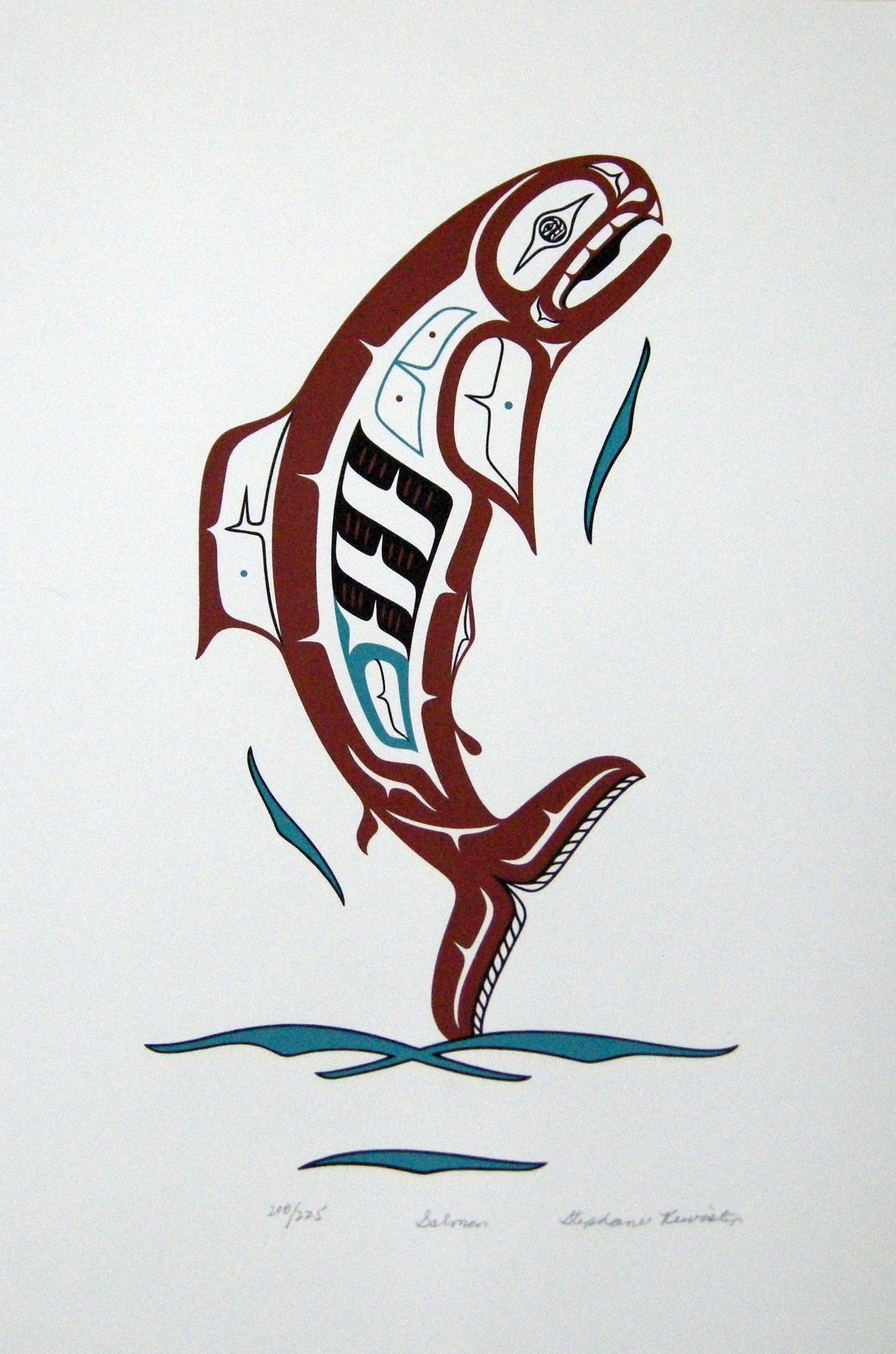 Salmon in Native Art Style