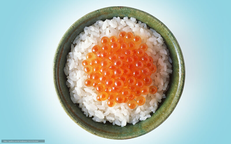 salmon roe over rice bowl
