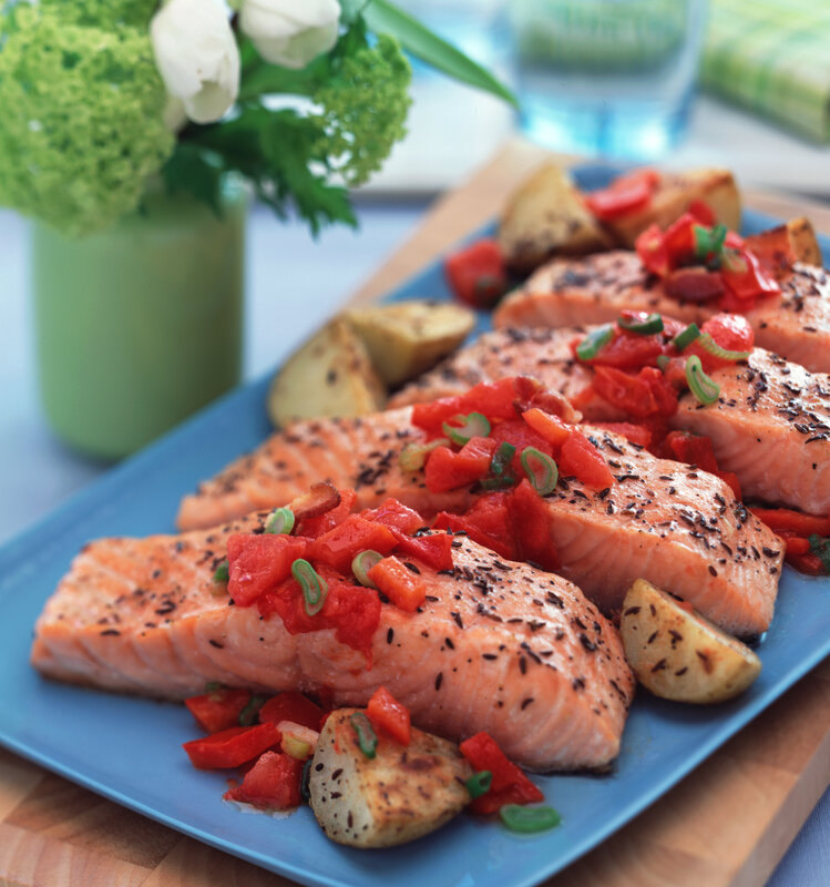 Salmon with roasted potatoes
