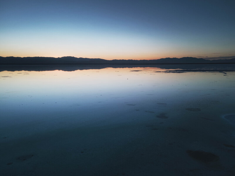 Salt Flat at Dusk — Blue, Serene