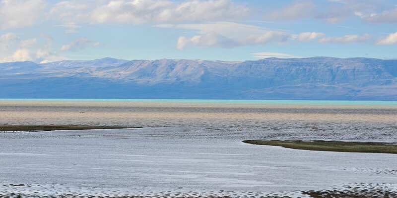 Salt Flat with Mountains — Blue, Serene, Afternoon