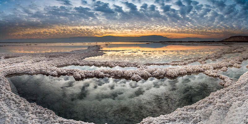 Salt Flats at Sunset — Blue