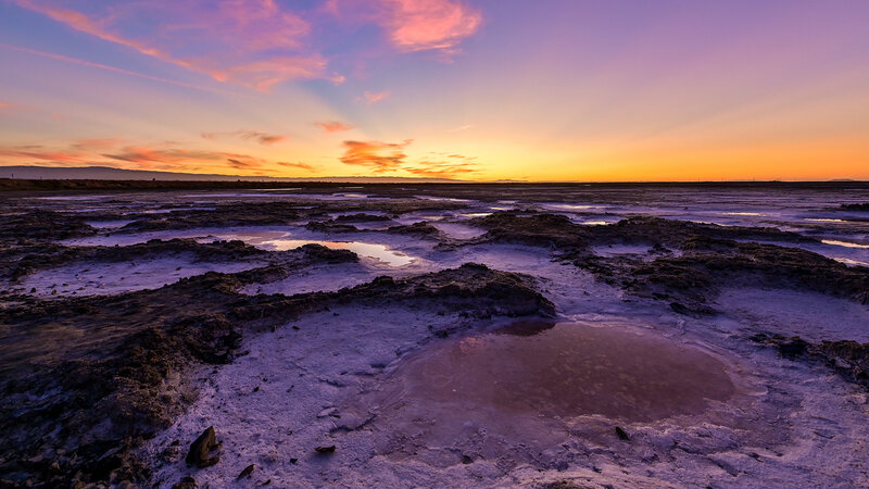 Salt Flats at Sunset — Purple, Dramatic, Photograph