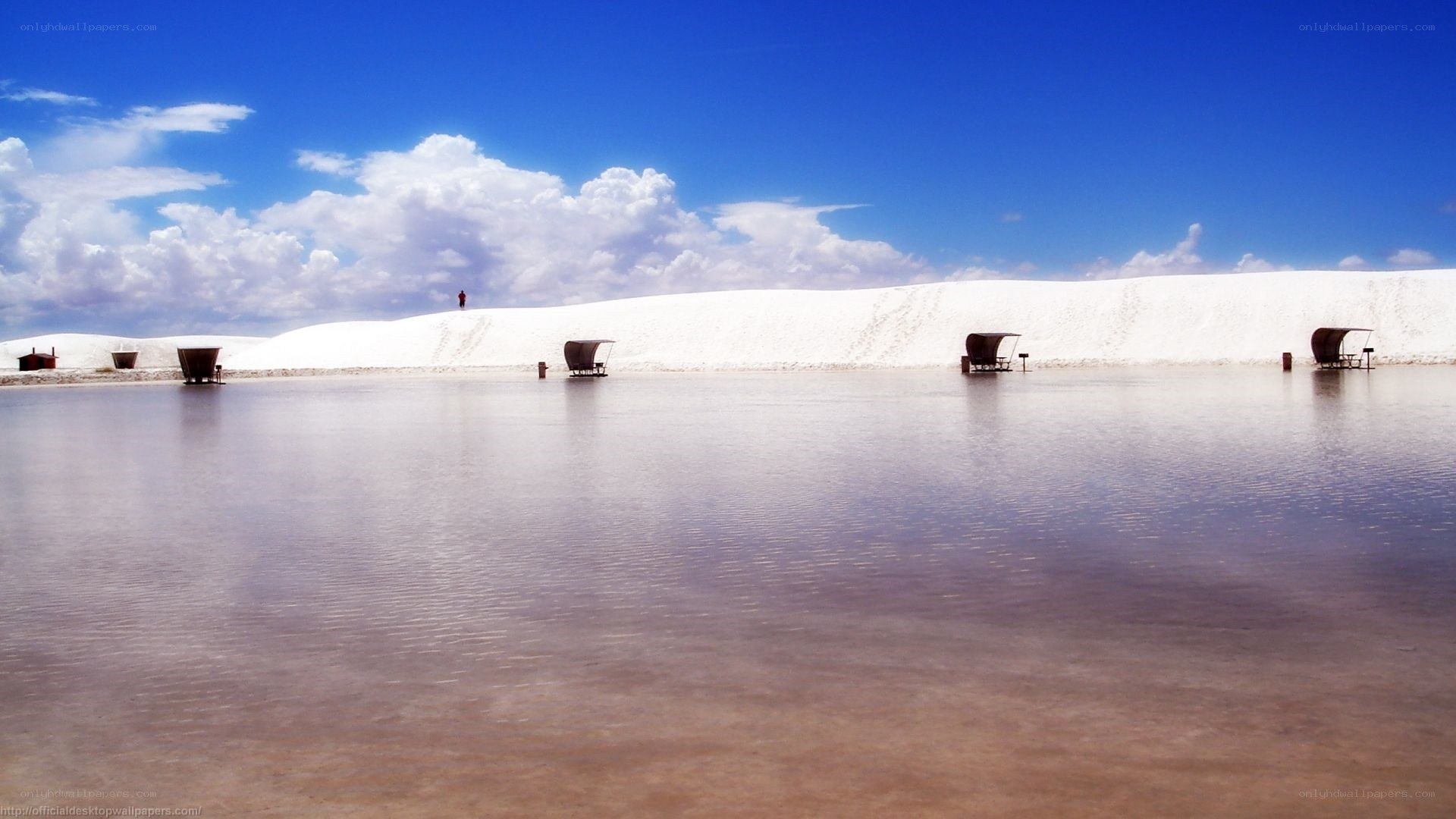 salt flats with boats