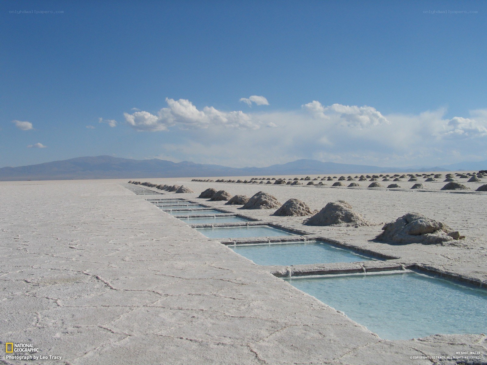 Salt flats with evaporation ponds