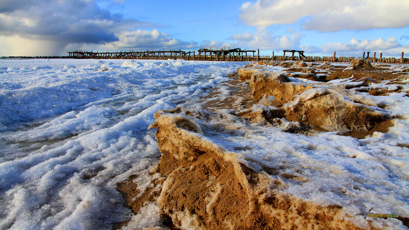 Salt Flats with Wooden Pier