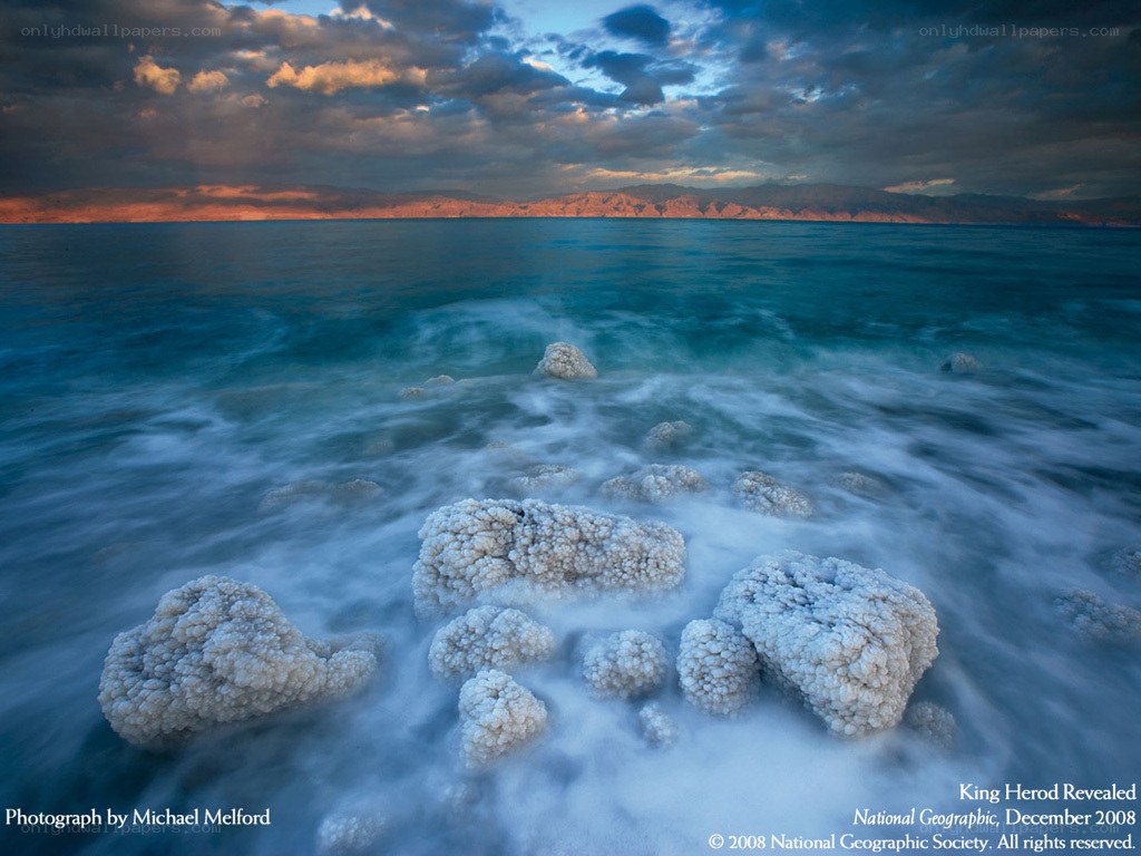 Salt formations at sunset