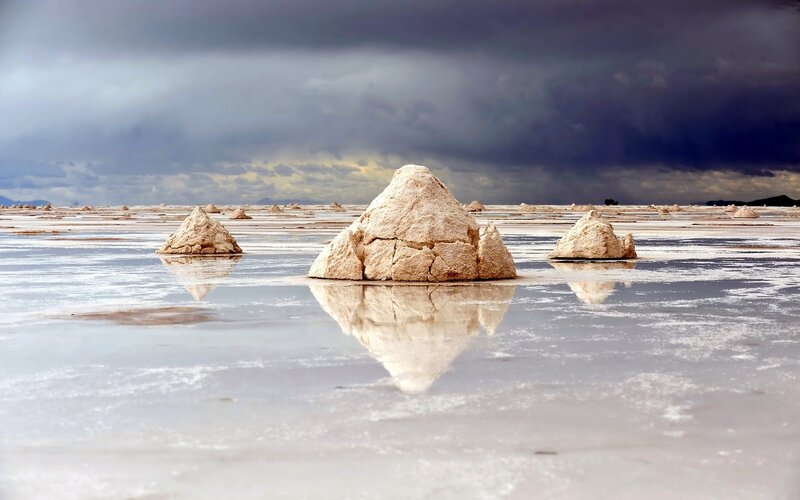 Salt formations in a salt flat