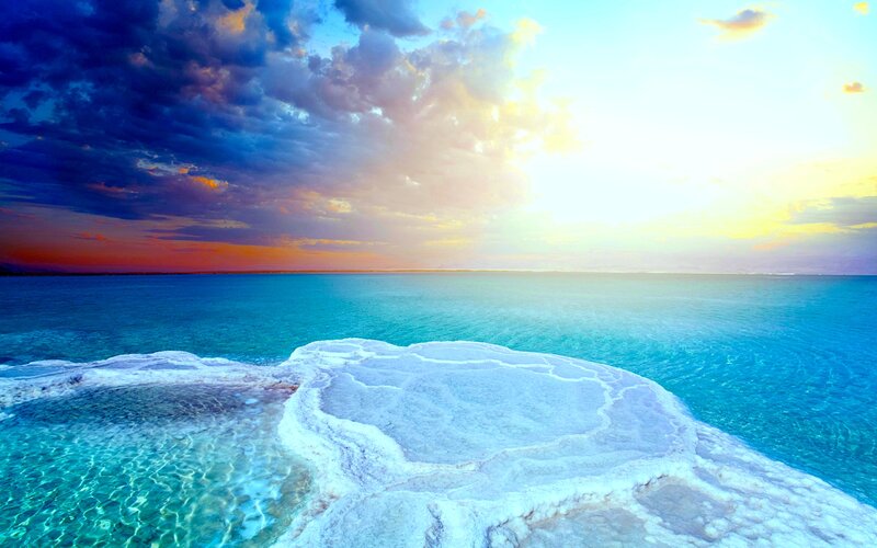 Salt Formations in Sea — Blue