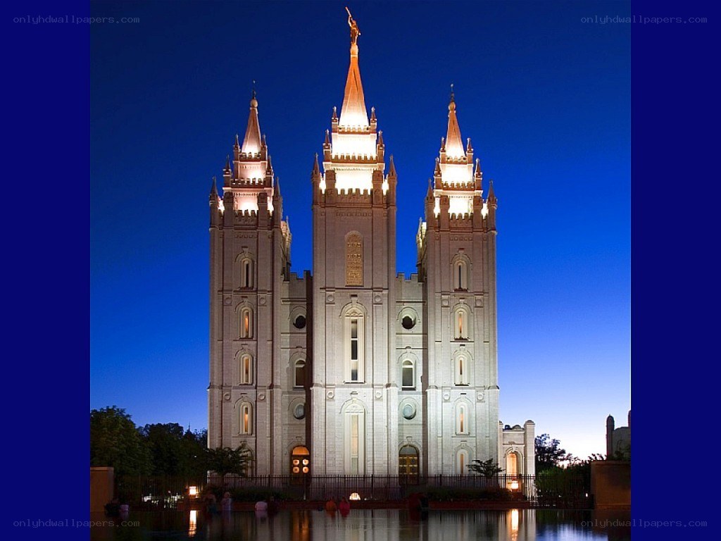 Salt Lake Temple at dusk