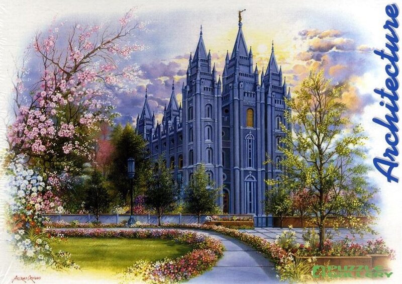 Salt Lake Temple — Blue