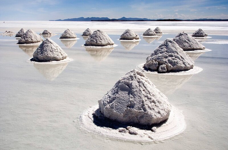 Salt Mounds in Salt Flat