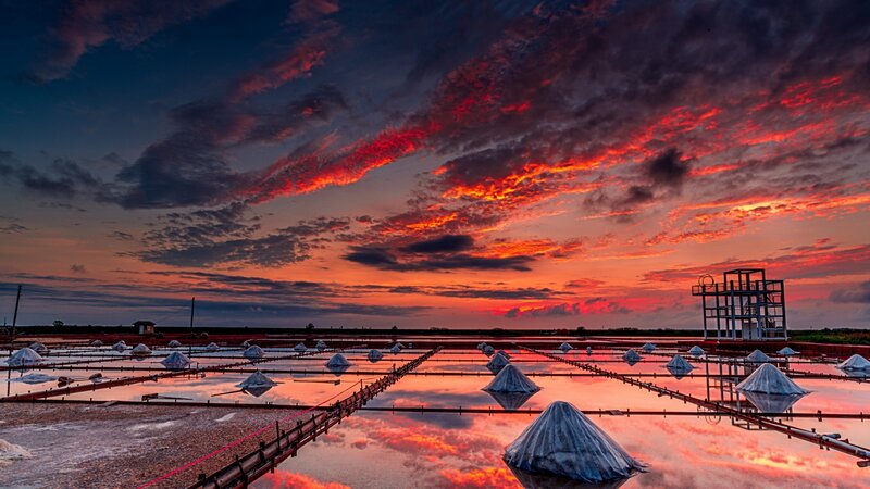 Salt Pans at Sunset
