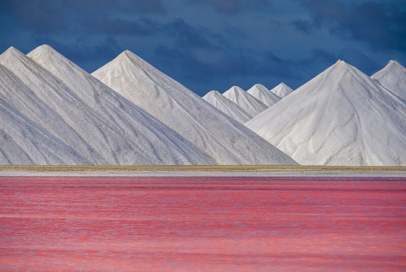Salt Piles and Pink Lake