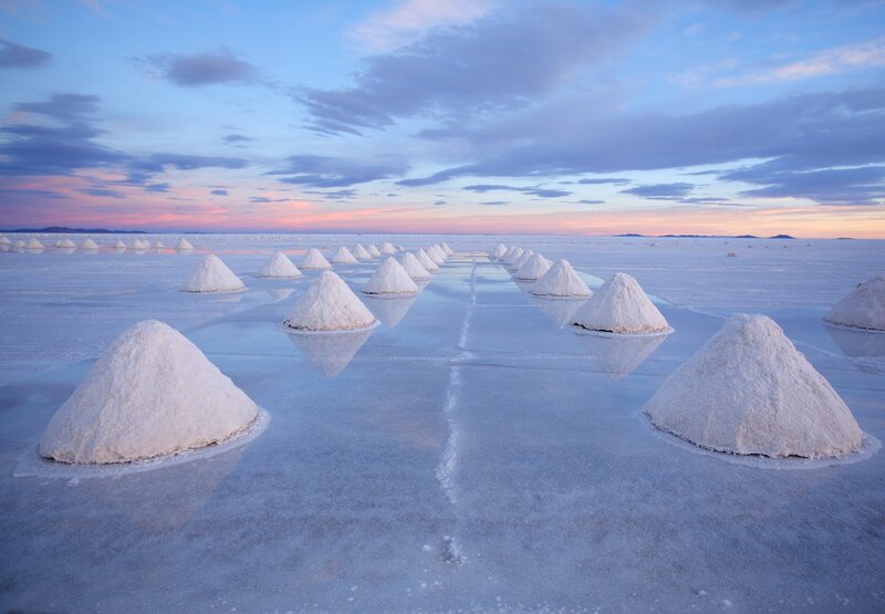 Salt Piles on Salt Flat