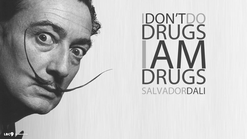 Salvador Dalí Portrait — Black, Dramatic