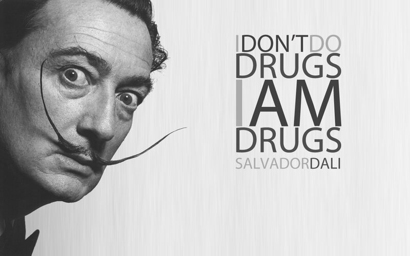 Salvador Dali Portrait — Black, Dramatic, Photograph