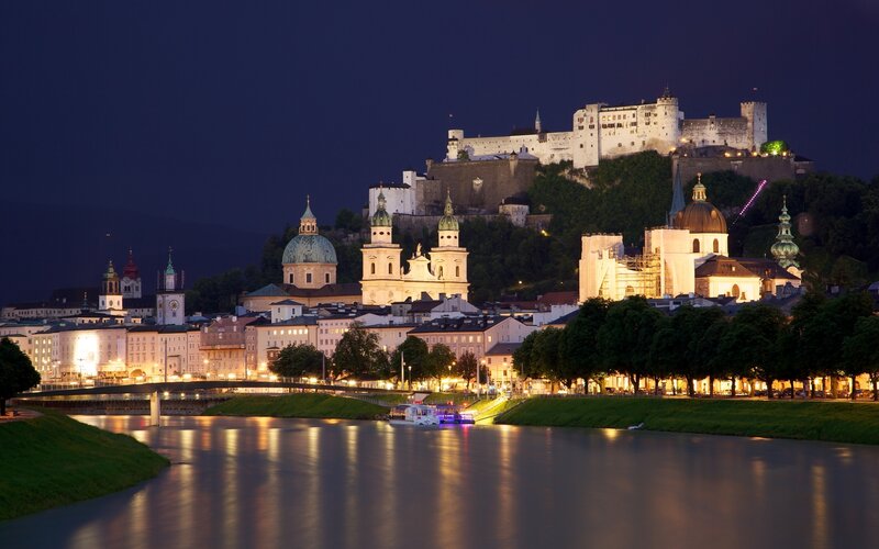 Salzburg Castle at Night