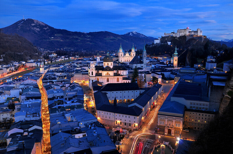 Salzburg Cityscape at Dusk