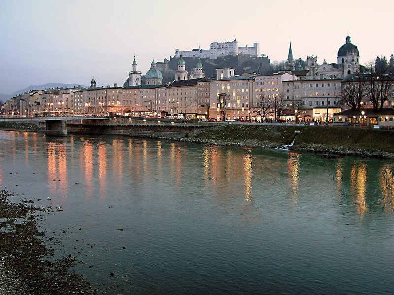 Salzburg Cityscape — Blue, Serene, Sunset