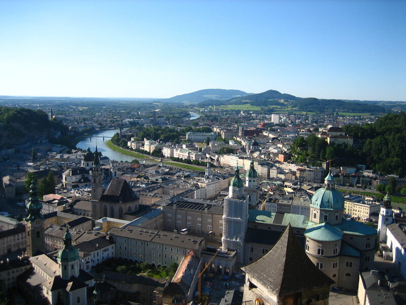 Salzburg cityscape from above