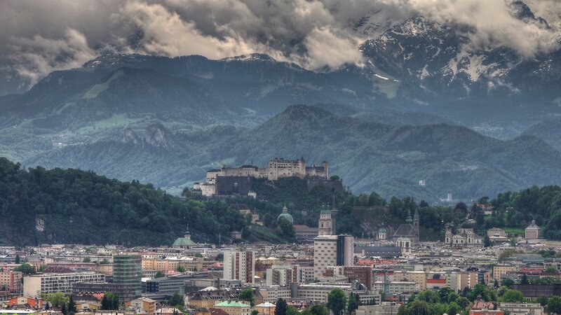 Salzburg Cityscape — Green