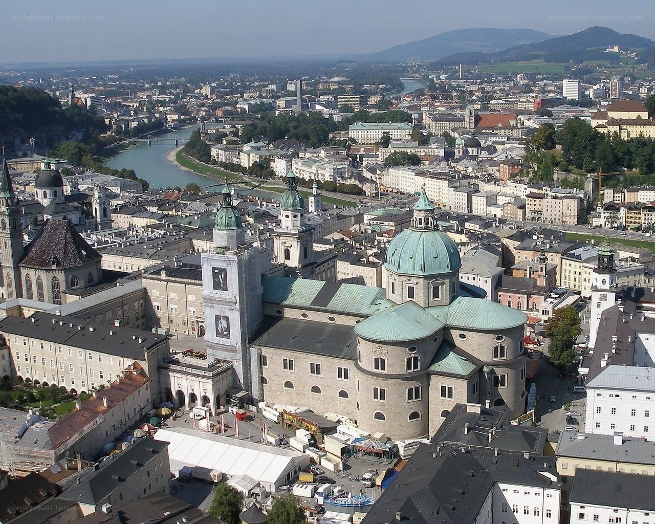 Salzburg cityscape with cathedral