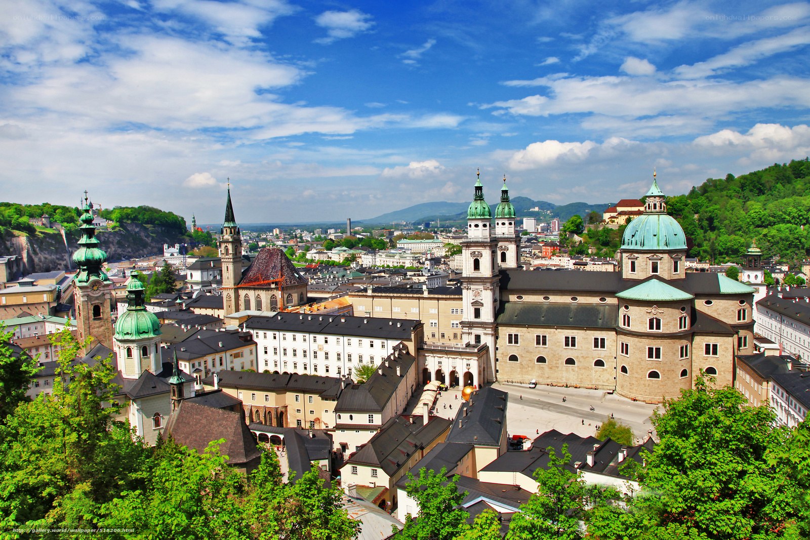Salzburg cityscape with cathedral