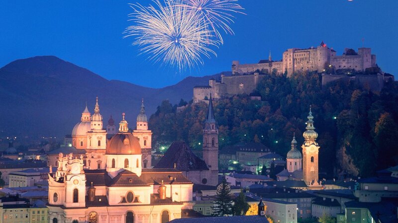 Salzburg Skyline at Night