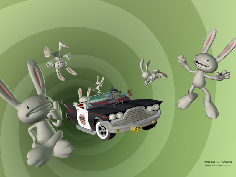 Sam and Max in a car
