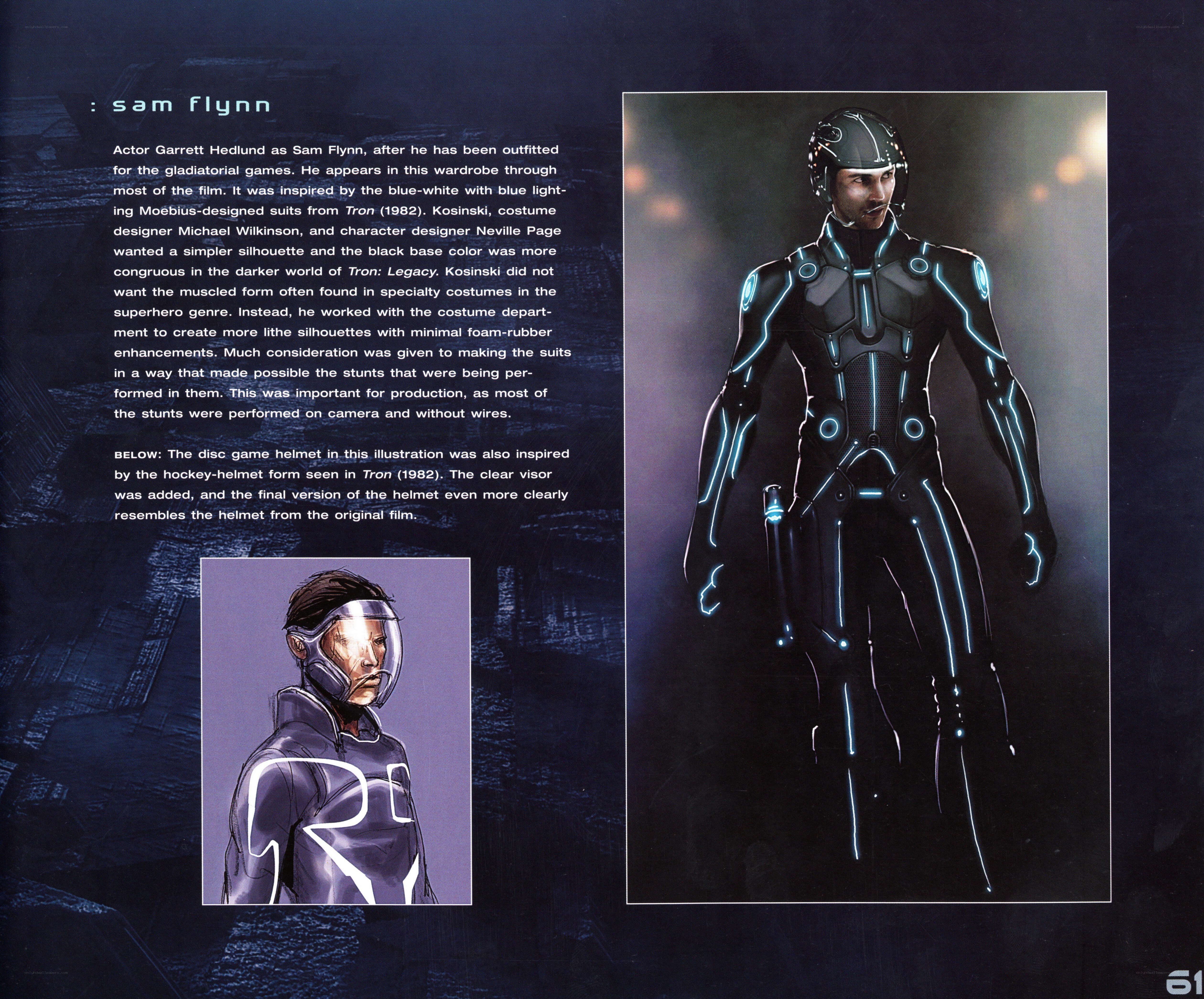 Sam Flynn costume design
